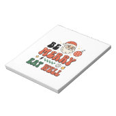 Kerstmis wees vrolijk eet goed kerstman ontwerp notitieblok (Linkerzijde)
