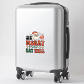 Kerstmis wees vrolijk eet goed kerstman ontwerp sticker (Koffer)