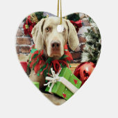 Kerstmis - Weimaraner - Lucy Keramisch Ornament (Rechts)