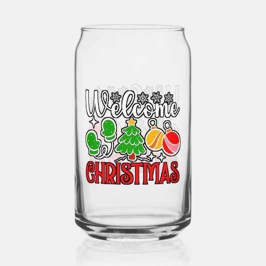 Kerstmis welkom-23758 blikvorm glas (Voorkant)