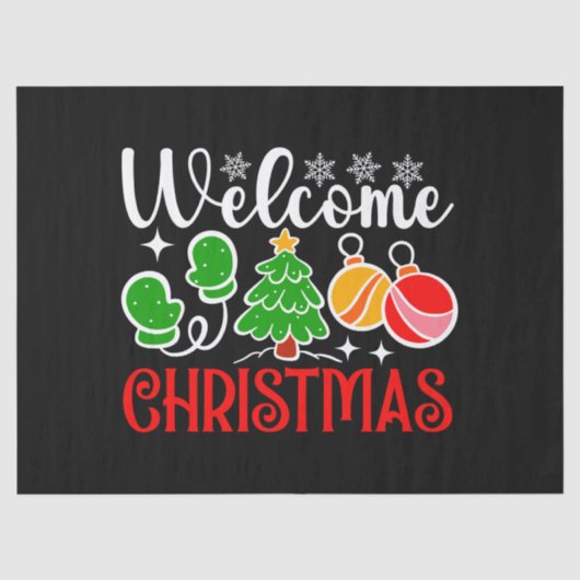 Kerstmis welkom-23758  tissuepapier (Voorkant)