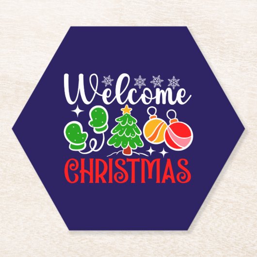 Kerstmis Welkom-63758 Kartonnen Onderzetters (Voorkant)
