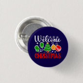 Kerstmis Welkom-63758 Ronde Button 3,2 Cm (Voorkant /achterkant)