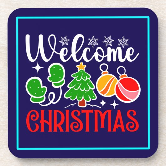 Kerstmis welkom bier onderzetter (Voorkant)