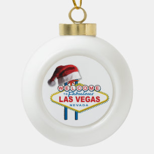 Kerstmis Welkom bij Las Vegas-teken Keramische Bal Ornament