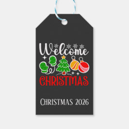 Kerstmis welkom cadeaulabel