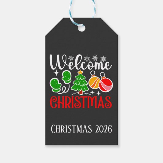 Kerstmis welkom cadeaulabel (Voorkant)