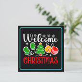 Kerstmis welkom feestdagenkaart (Staand voorkant)