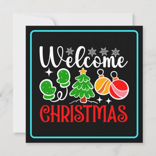 Kerstmis welkom feestdagenkaart (Voorkant)