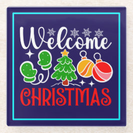 Kerstmis welkom glazen onderzetter