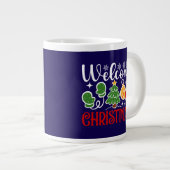 Kerstmis welkom grote koffiekop (Voorkant rechts)