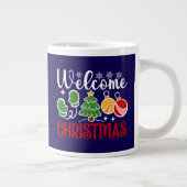 Kerstmis welkom grote koffiekop (Rechts)