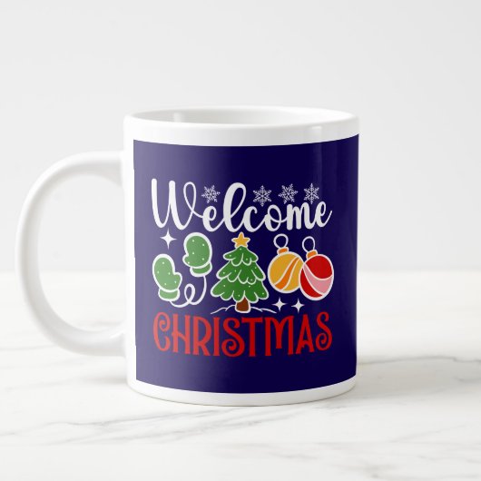 Kerstmis welkom grote koffiekop (Links)