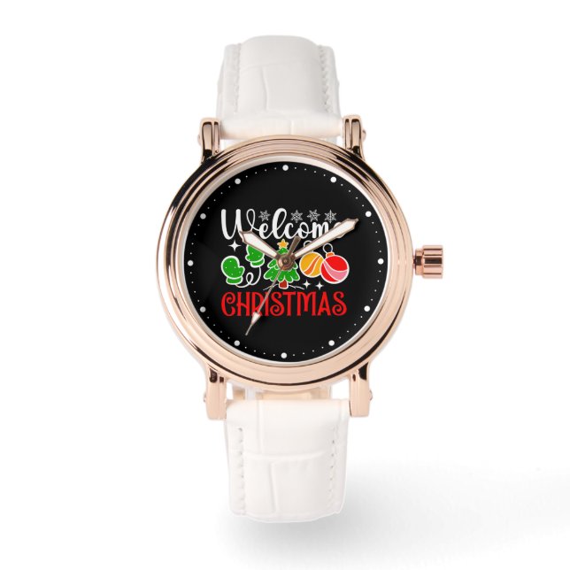 Kerstmis welkom horloge (Voorkant)