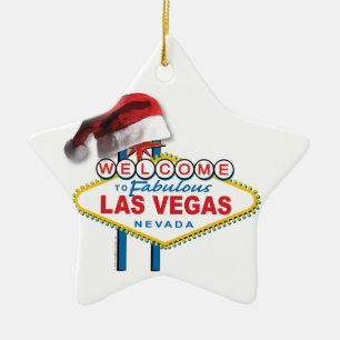 Kerstmis Welkom in Las Vegas Sign Keramisch Ornament