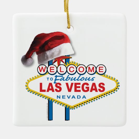 Kerstmis Welkom in Las Vegas Sign Keramisch Ornament (Voorkant)