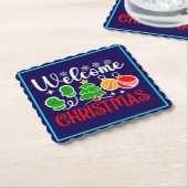 Kerstmis welkom kartonnen onderzetters (Gebogen)