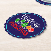 Kerstmis welkom kartonnen onderzetters (Gekanteld)