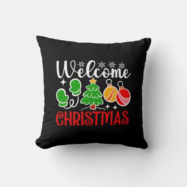 Kerstmis welkom kussen (Voorkant)