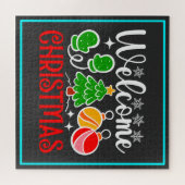 Kerstmis welkom legpuzzel (Horizontaal)