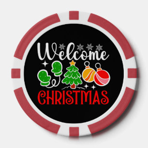 Kerstmis welkom poker chips