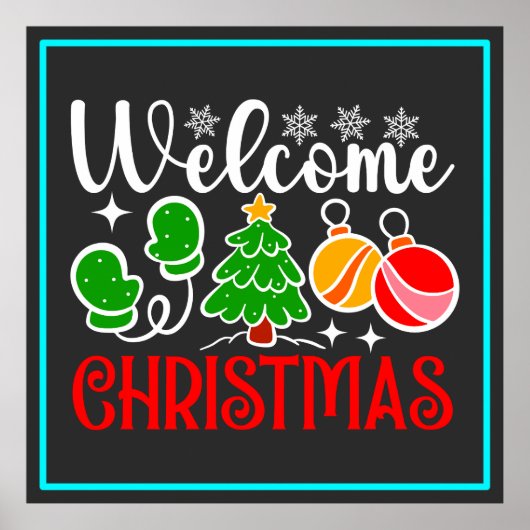 Kerstmis welkom poster (Voorkant)
