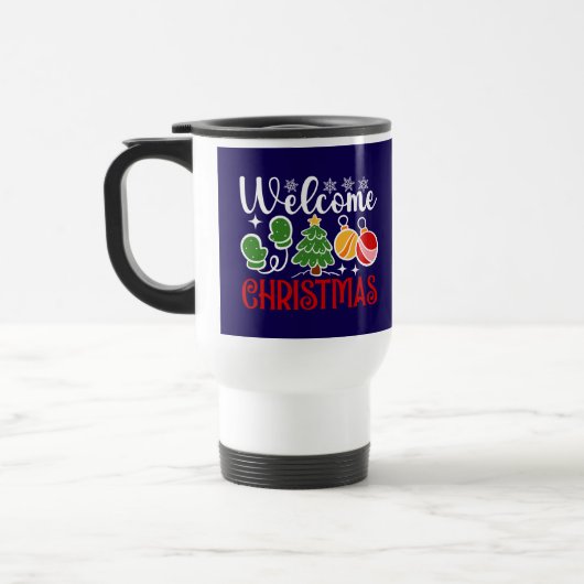 Kerstmis welkom reisbeker (Links)