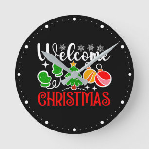 Kerstmis welkom ronde klok