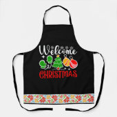 Kerstmis welkom schort (Voorkant)