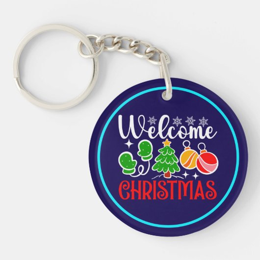 Kerstmis welkom sleutelhanger (Voorkant)