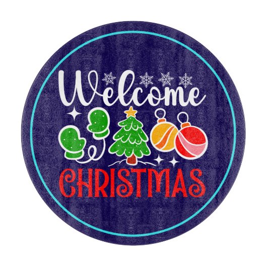 Kerstmis welkom snijplank (Voorkant)