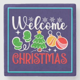 Kerstmis welkom stenen onderzetter