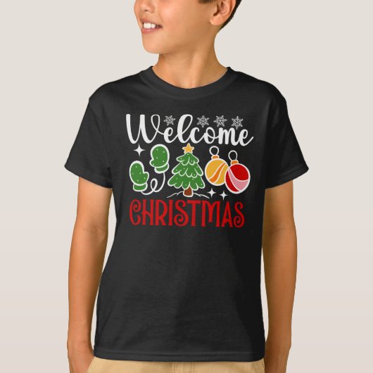 Kerstmis welkom t-shirt (Voorkant)