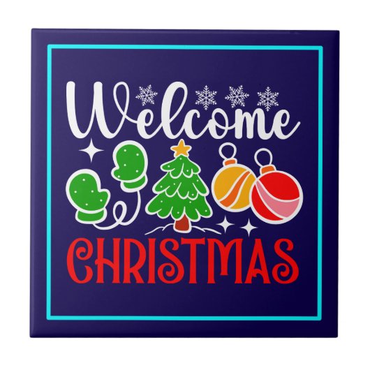 Kerstmis welkom tegeltje (Voorkant)