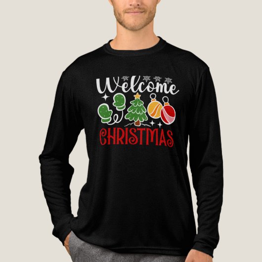 Kerstmis welkom Tri-Blend shirt (Voorkant volledig)