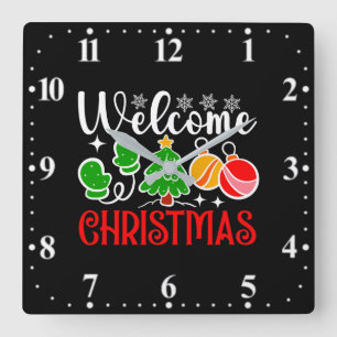 Kerstmis welkom vierkante klok