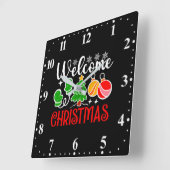 Kerstmis welkom vierkante klok (Hoek)