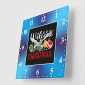 Kerstmis welkom vierkante klok (Hoek)