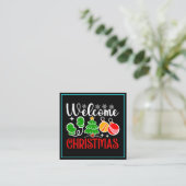 Kerstmis welkom vierkante visitekaartje (Staand voorkant)