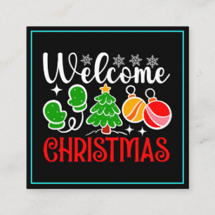 Kerstmis welkom vierkante visitekaartje
