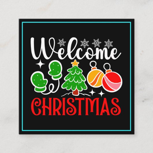 Kerstmis welkom vierkante visitekaartje (Voorkant)