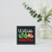 Kerstmis welkom vierkante visitekaartje (Staand voorkant)