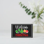 Kerstmis welkom visitekaartje (Staand voorkant)