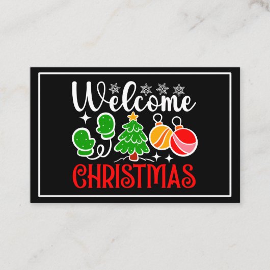 Kerstmis welkom visitekaartje (Voorkant)