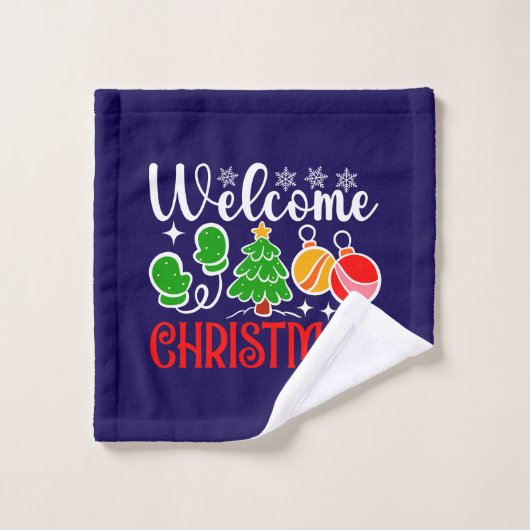 Kerstmis welkom washandje (Wasdoekje)