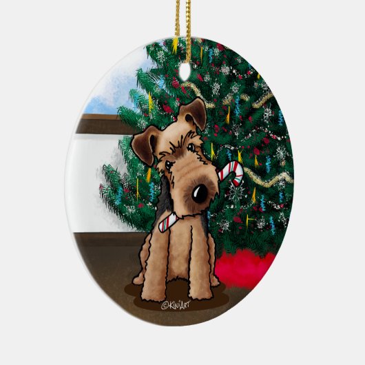 Kerstmis Welsh Terrier Keramisch Ornament (Rechts)