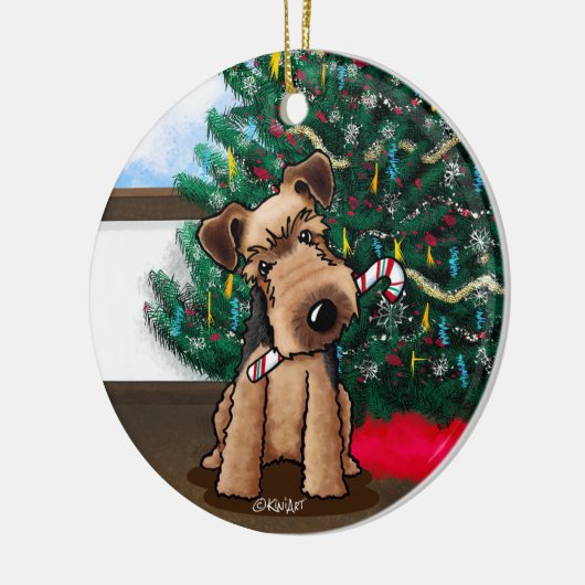 Kerstmis Welsh Terrier Keramisch Ornament (Links)