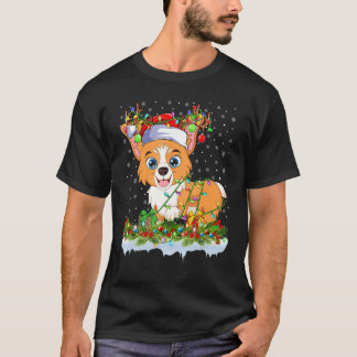 Kerstmis Welshe Corgi Hond Kerstlichten Sinterklaa T-shirt
