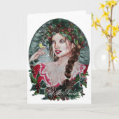 Kerstmis wenskaart kaart (Gele Bloem)