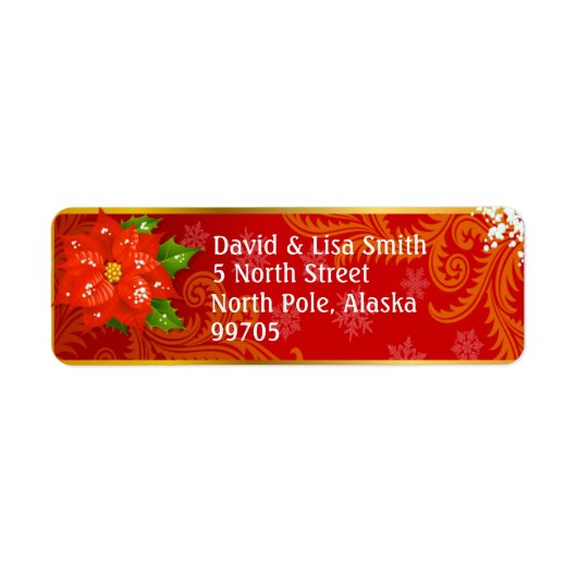 Kerstmis Wenskaart Return Address Labels (Voorkant)